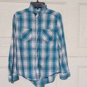 Mudd Blue and White flannel